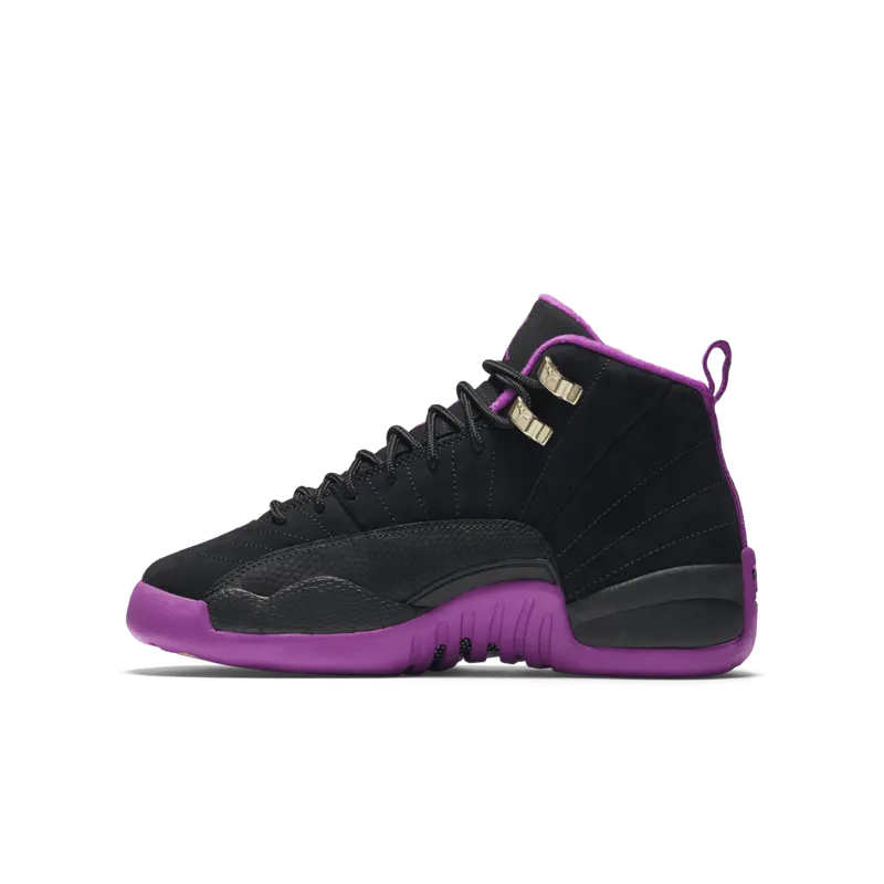 Jordan 12 Retro Hyper Violet (GS) Black/Metallic Gold Star-Hyper Violet (510815-018)