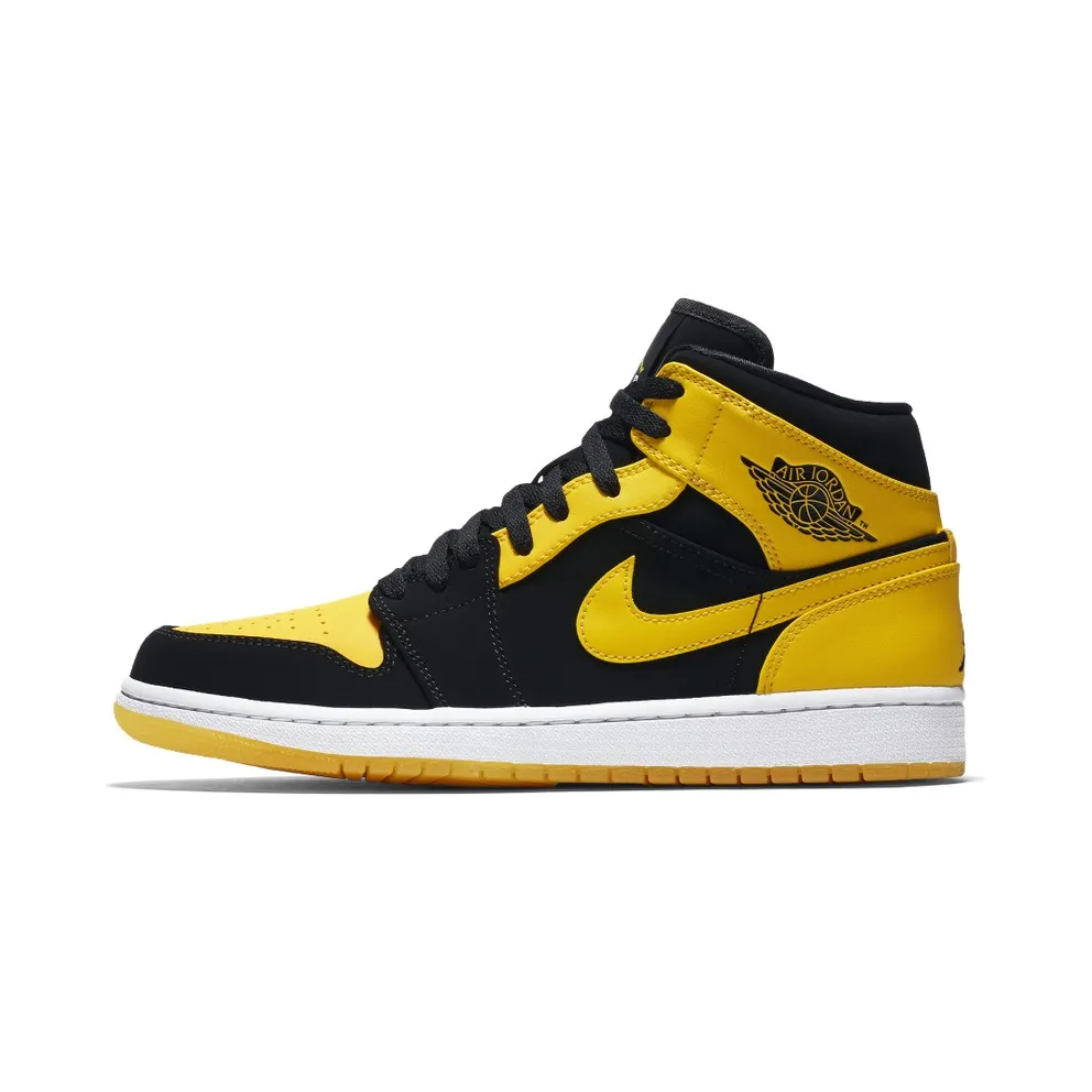 Jordan 1 Retro Mid New Love (2017) Black/Varsity Maize-White (554724-035)