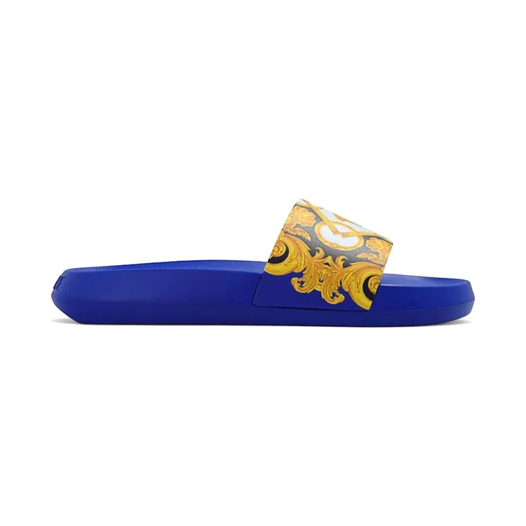 Versace Baroque Pool Slide Blue Gold (1008734 1A06249 5U670)