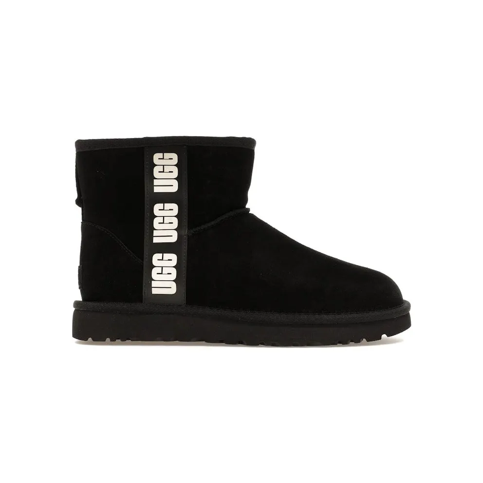 UGG Classic Mini Side Logo Boot Black White (1122558-BWHT)