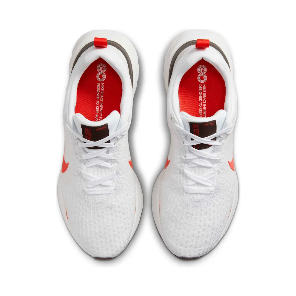 Nike React Infinity Run Flyknit 3 White Light Crimson (DZ3014-100)