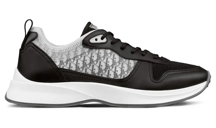 Dior B25 Runner Black Grey Oblique Leather
