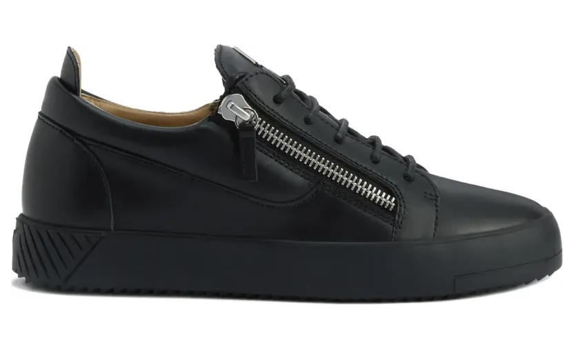 Giuseppe Zanotti Frankie leren sneakers met ritsdetail – Zwart (RU50028H05)
