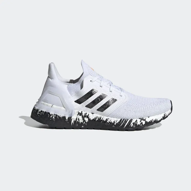 Adidas UltraBoost 20 ‘Paint Splatter – White Black’ Cloud White/Core Black/Signal Coral (EG1370)