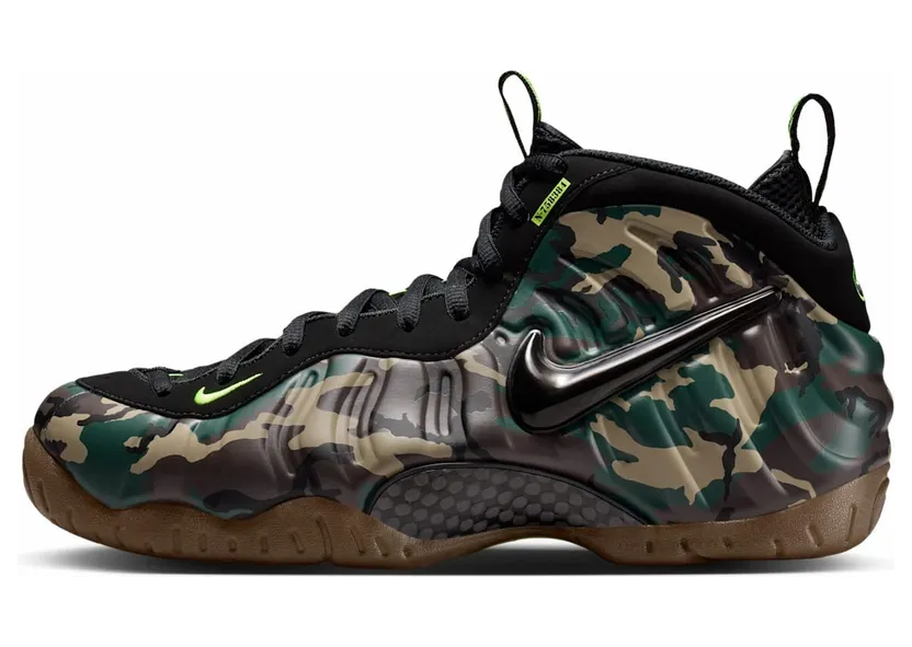 Nike Air Foamposite Pro – Camo – “Black / Black-Voltage Green-Gum Dark Brown” (IM5204-001)