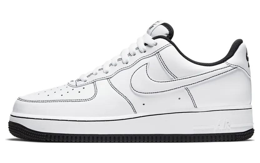 Nike Air Force 1 Contrast Stitch White Black (2021) (CV1724-104)