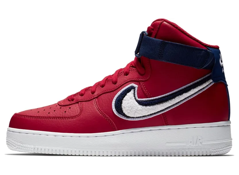 Nike Air Force 1 High 3D Chenille Swoosh Red White Blue (806403-603)