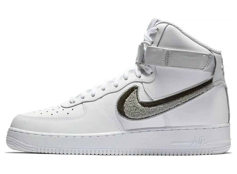 Nike Air Force 1 High 3D Chenille White Grey Black (806403-105)