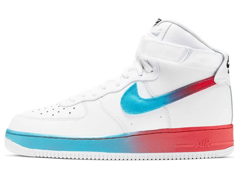 Nike Air Force 1 High Gradient White Blue Fury Ember Glow (CJ0525-100)