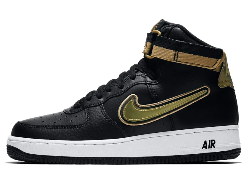 Nike Air Force 1 High NBA Black Metallic Gold (AV3938-001)