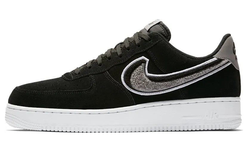 Nike Air Force 1 Low 3D Chenille Swoosh Black Cool Grey (823511-014)