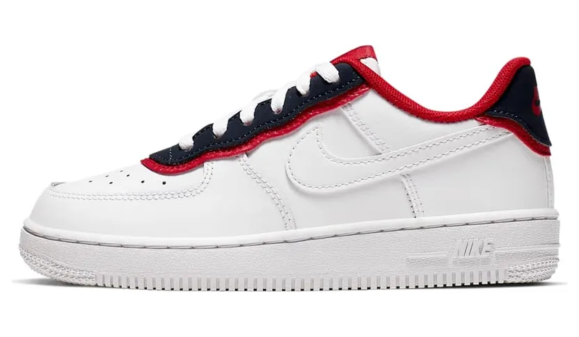 Nike Air Force 1 Low Double Layer White Obsidian Red (PS)