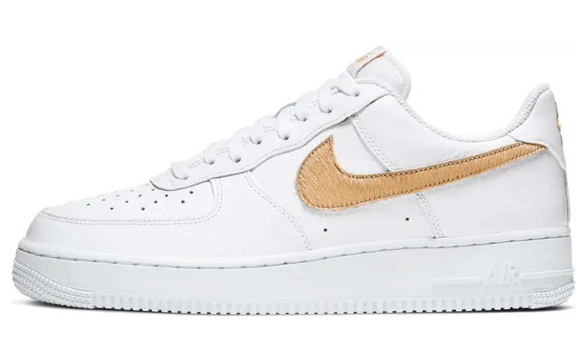 Nike Air Force 1 Low Pony Hair Snakeskin Club Gold (2020) (CW7567-101)