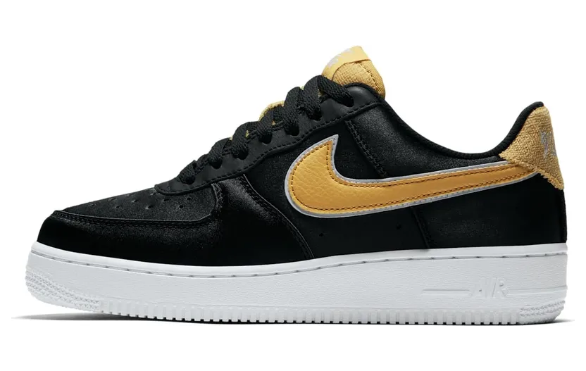 Nike Air Force 1 Low Satin Black Wheat Gold (W)