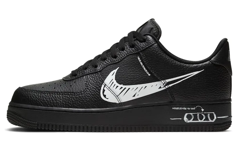 Nike Air Force 1 Low Sketch Black (2020) (CW7581-001)