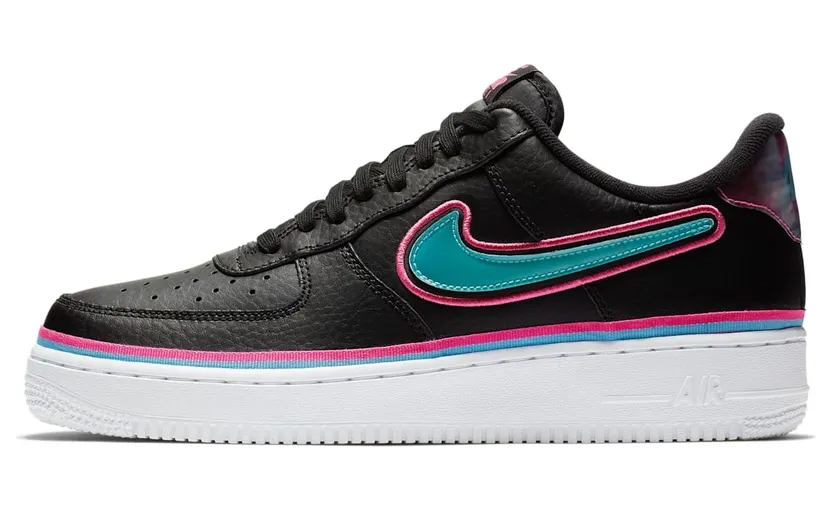 Nike Air Force 1 Low Sport NBA Black Blue Gale Laser Fuchsia (AJ7748-002)