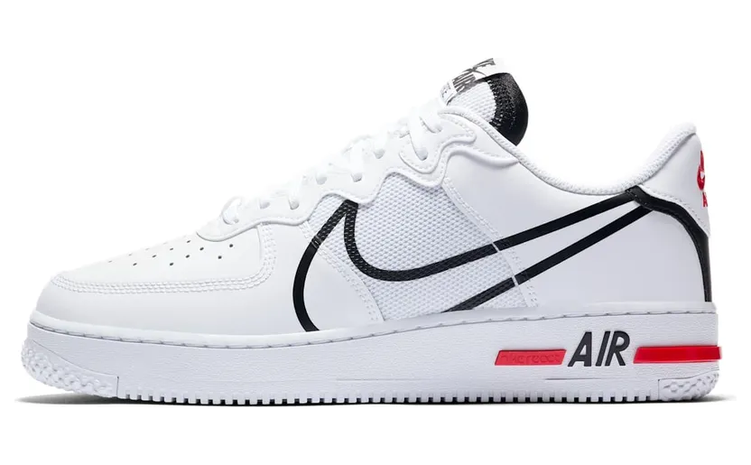 Nike Air Force 1 React White Black Red (CD4366-100)