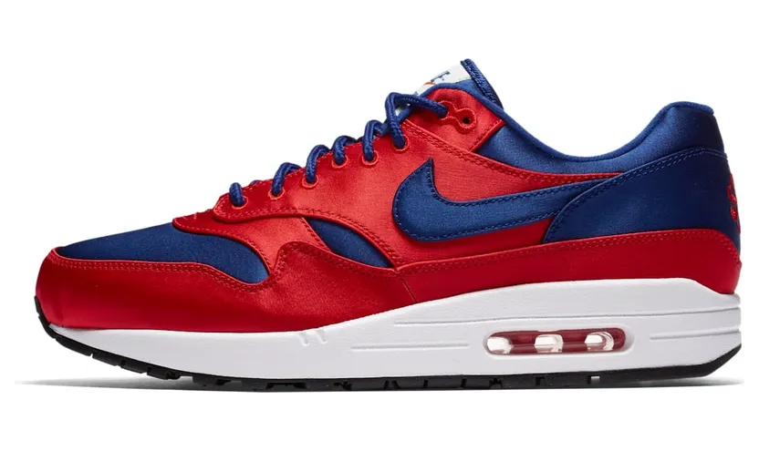 Nike Air Max 1 Satin University Red Deep Royal Blue (AO1021-600)