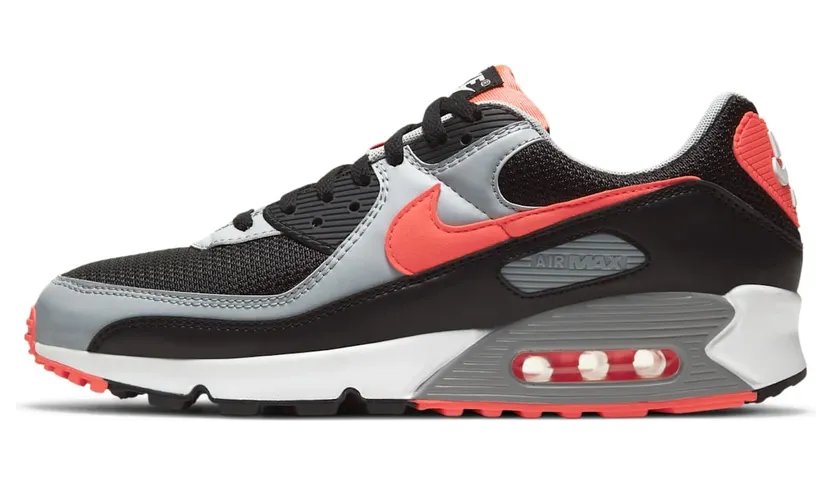 Nike Air Max 90 Black Radiant Red Wolf Grey (2020) (CZ4222-001)