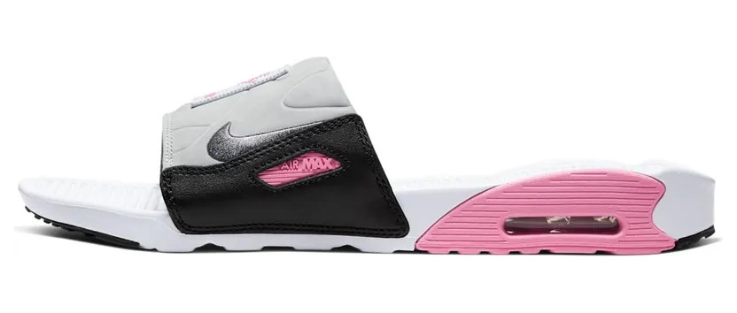 Nike Air Max 90 Slides White / Smoke Grey / Rose / Lt Smoke Grey (BQ4635-100)