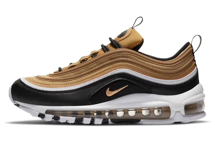 Nike Air Max 97 Metallic Gold Black White (GS)