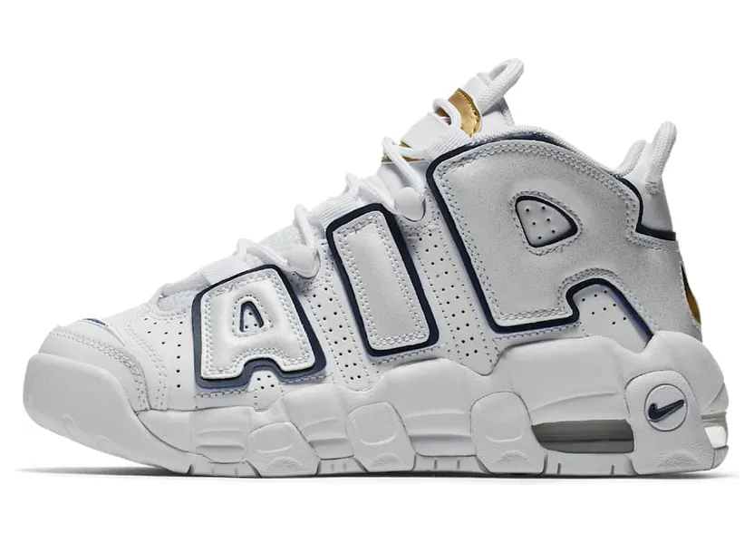 Nike Air More Uptempo White Midnight Navy (GS)