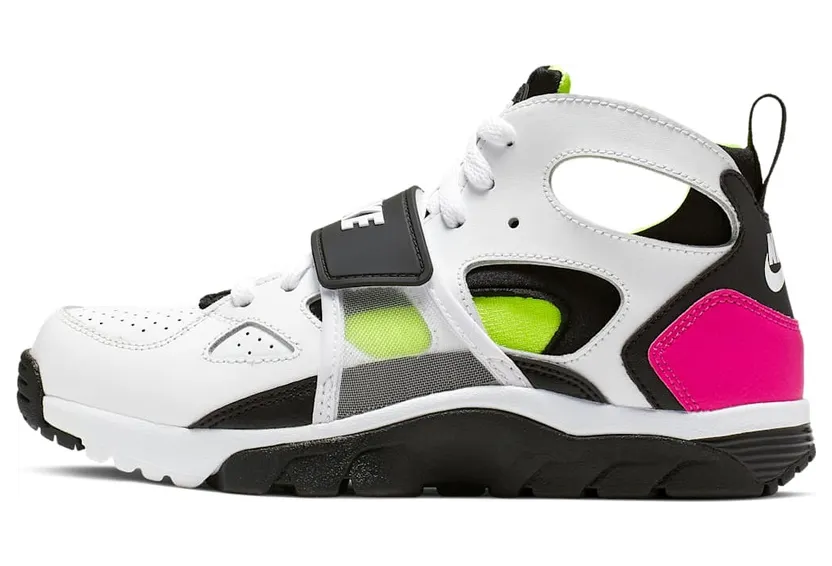 Nike Air Trainer Huarache White Laser Fuchsia Volt Black (GS)