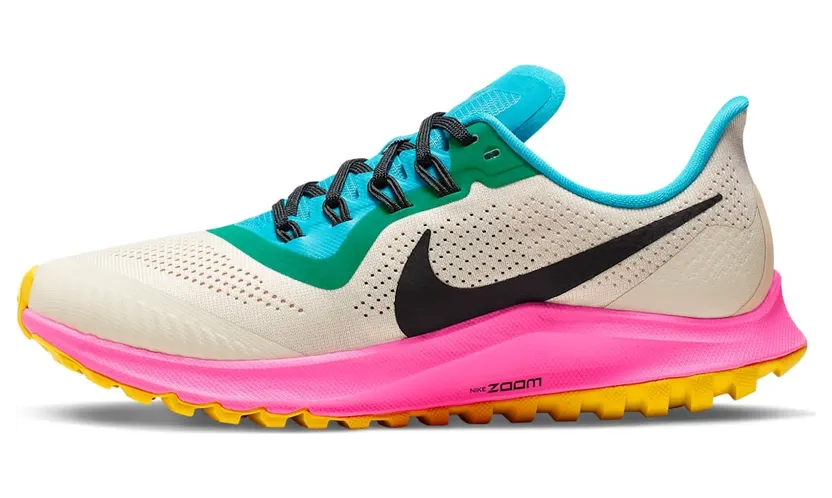 Nike Air Zoom Pegasus 36 Trail Light Orewood Brown Pink Blast Blue Lagoon (W)