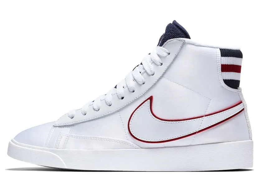 Nike Blazer Mid White Blackened Blue Red Crush (W)