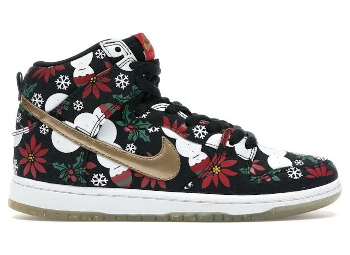 Nike Dunk SB High Concepts “Ugly Christmas Sweater” – Black (635525-006)