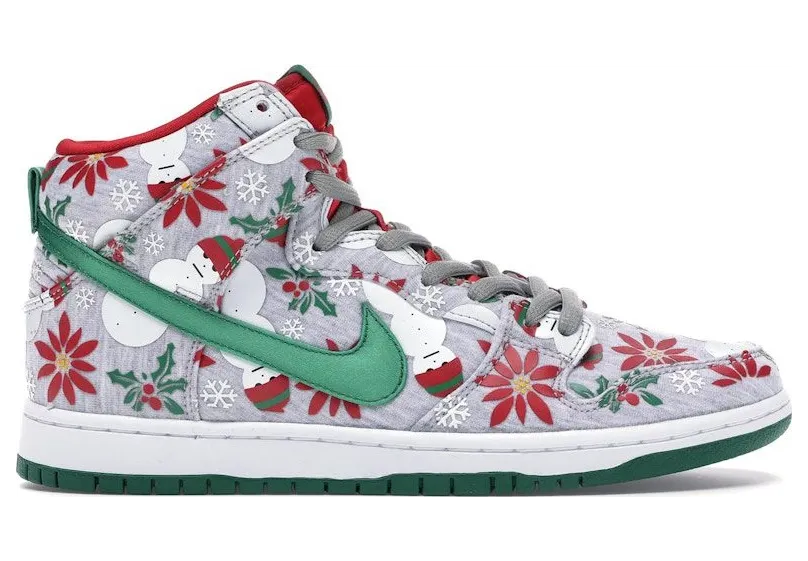 Nike Dunk SB High Concepts “Ugly Christmas Sweater” Grey (635525-036)