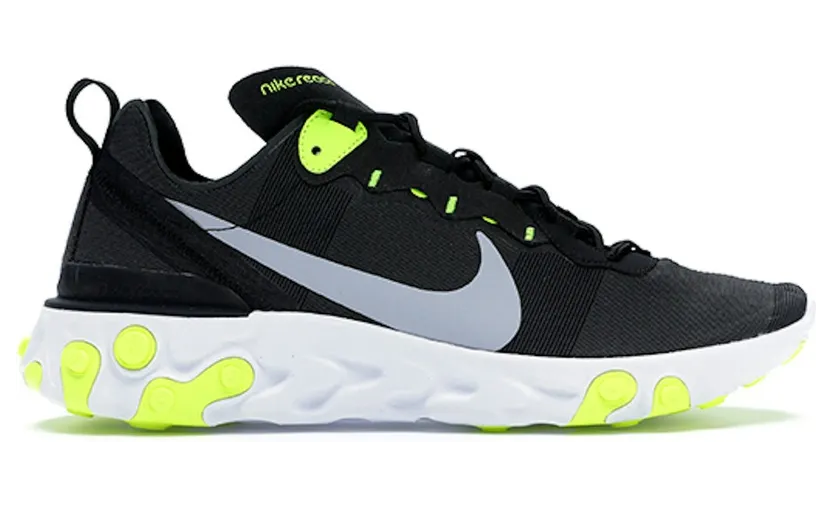 Nike React Element 55 Black Wolf Grey Volt (BQ6166-001)