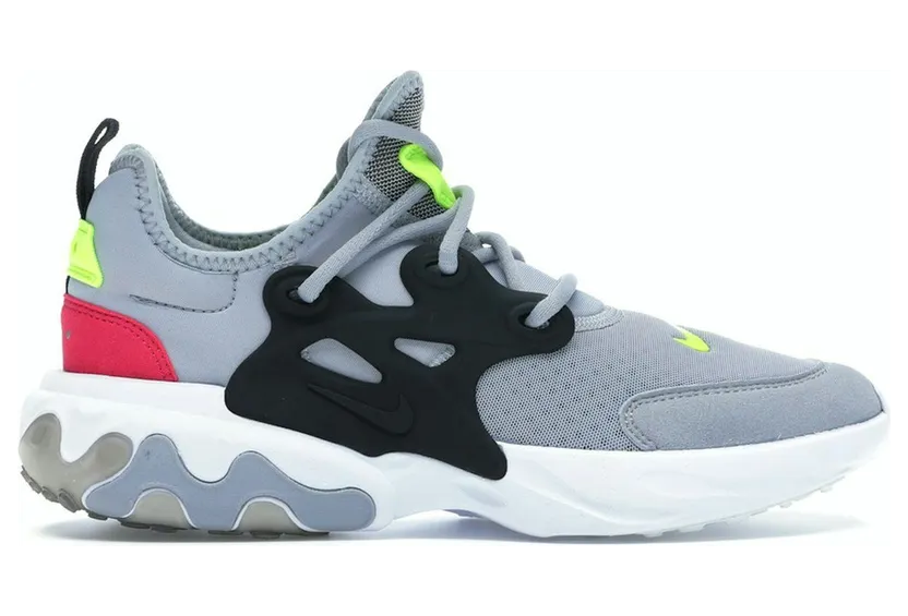 Nike React Presto Wolf Grey Black Rush Pink Volt (GS)