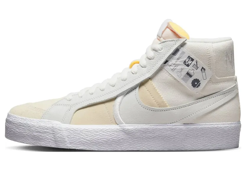 Nike SB Blazer Mid Warning Label Summit White (DZ7587-110)