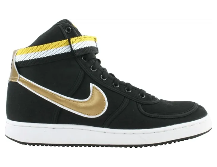 Nike Vandal High Supreme Black Metallic Gold Yellow Streak (304715-072)