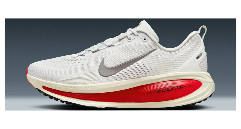 Nike Vomero 18 “Platinum Tint Siren Red Light Smoke Grey Metallic Pewter” (HM6803-001)