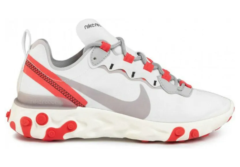 Nike WMNS React Element 55 Platinum Tint / Silver Lilac / Track Red (BQ2728-010)