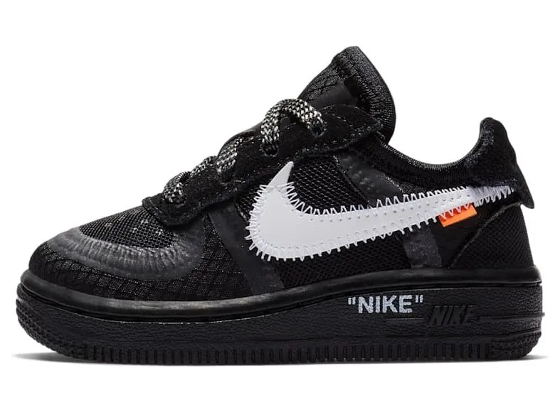 Nike x Off White Air Force 1 Low Black Kids (2018) (BV0853-001)