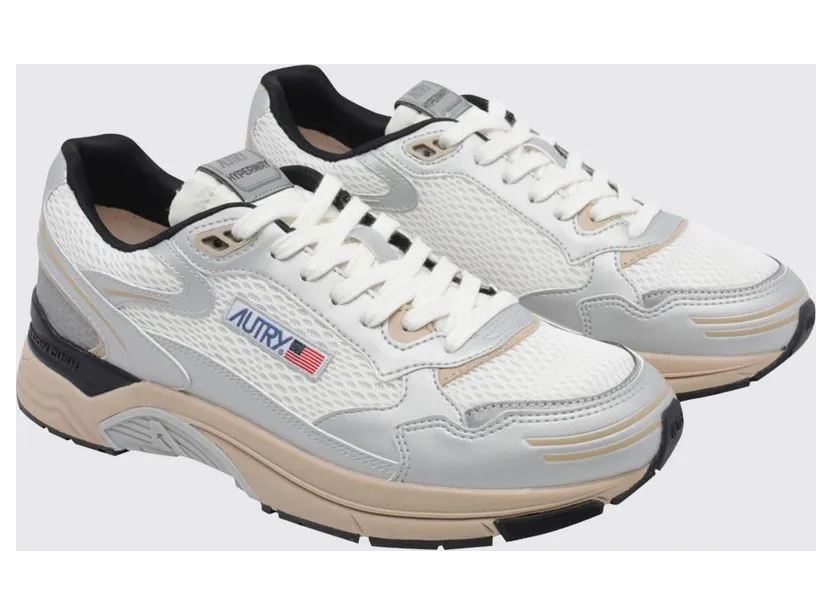 Autry Hyperway Bicolour Leather and Mesh Low-Top Sneakers White (HYLMMV13)