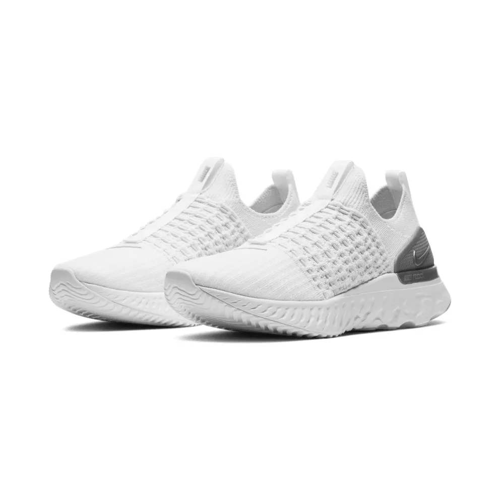 Nike React Phantom Run Flyknit 2 White Pure Platinum (W) White/White-Pure Platinum-Metallic Silver (CJ0280-100)