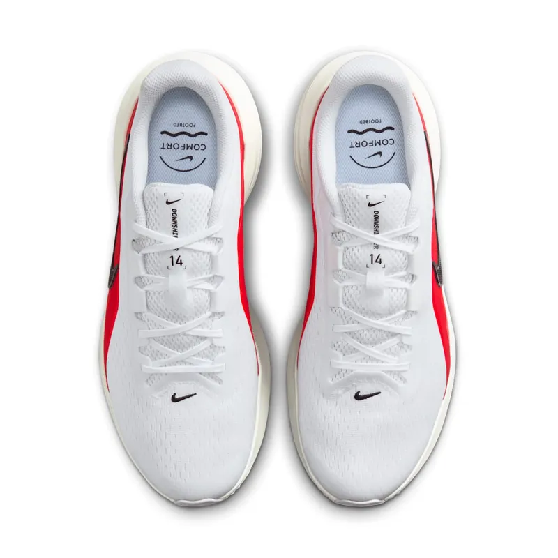 Nike Downshifter 14 White Bright Crimson (IB1895-103)