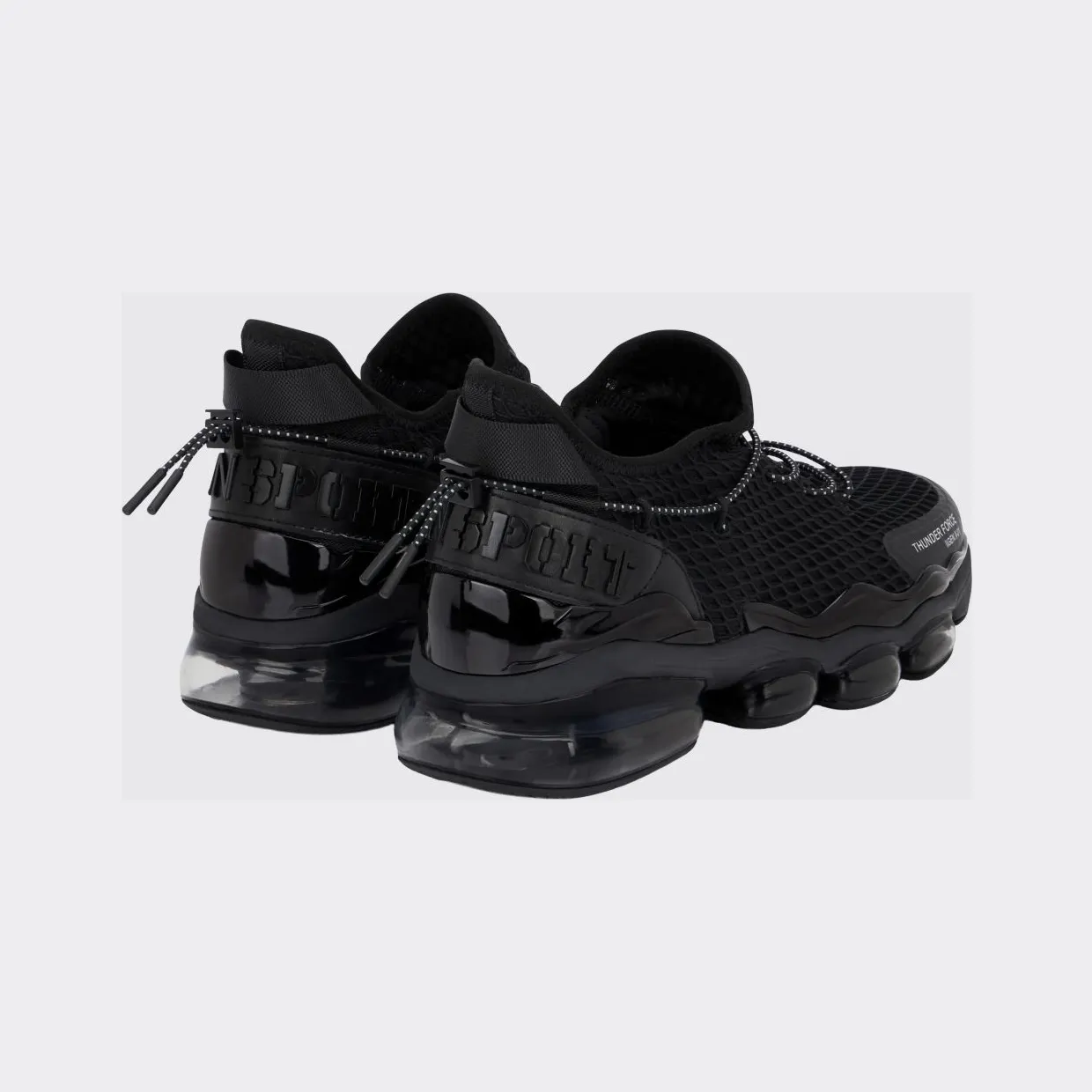 Plein Sport Two-Tone Mesh Low-Top Trainers with Cushioned Sole Black (PADSUSC0576STE003N0202) (2)