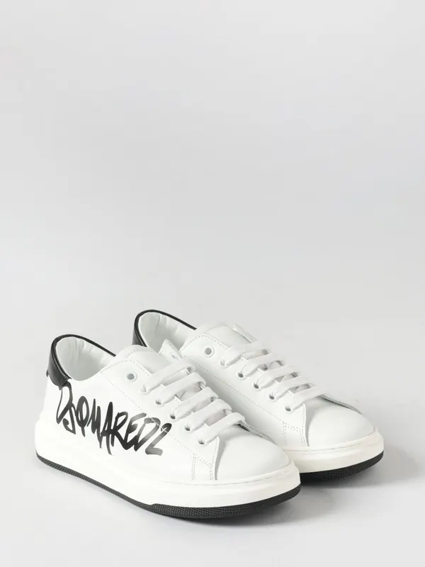 Dsquared2 Boy’s Low-Top Calfskin with Printed Logo White (8277002)