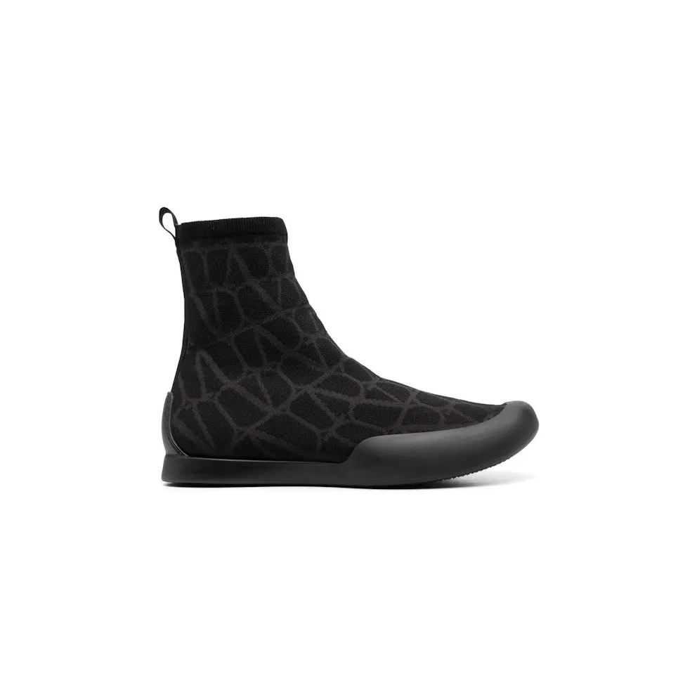 Valentino Toile Iconographe Sock Boot Black (YS0H35JFX)