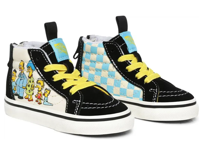 VANS The Simpsons X Vans 1987-2020 Sk8-hi Zip Peuterschoenen Zwart (VN0A4BV117E)