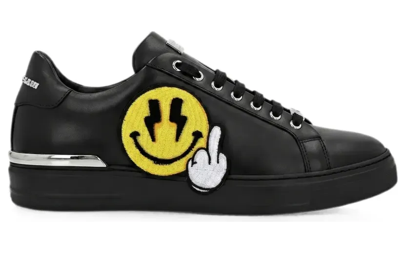 Philipp Plein Smile Sneakers mit Patch – Schwarz (UAFSUSC1078PLE005N)