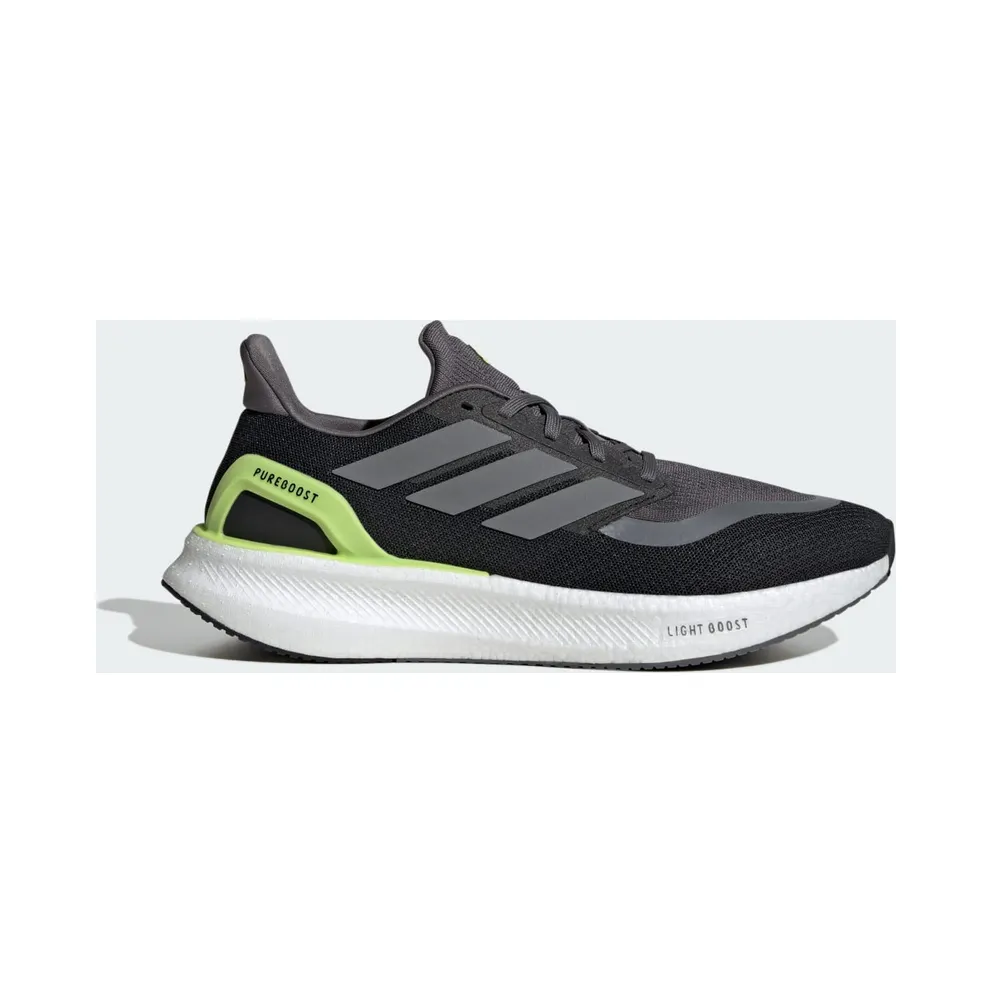 Adidas Pureboost 5 Running Shoes Core Black / Iron Metallic / Pulse Lime (JH6445)
