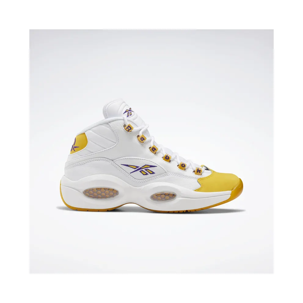 Reebok Question Mid Shoes White / Yellow Thread / Ultra Violet (FX4278)