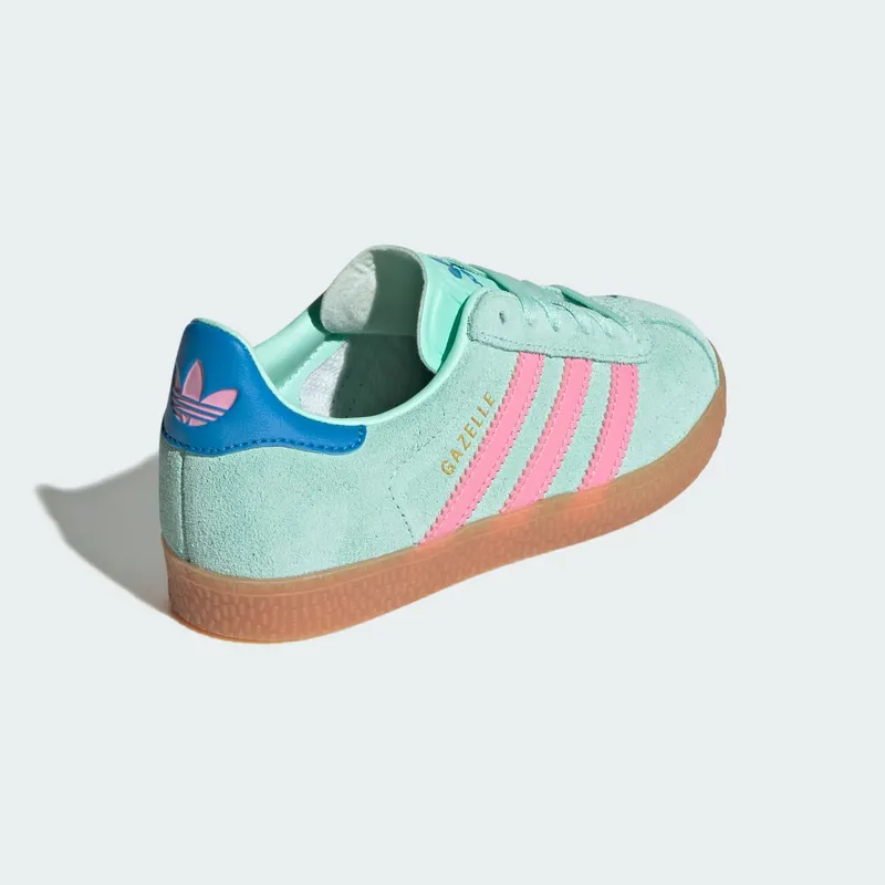 Adidas Gazelle Kids Clear Mint / Bliss Pink / Bright Blue (JP7130)