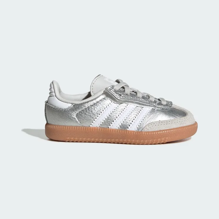 adidas Samba OG Comfort Closure Elastic Lace “Silver Metallic / Cloud White / Gum” (KK2346)